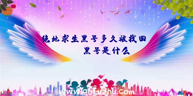「绝地求生黑号多久被找回」|pubg+黑号是什么